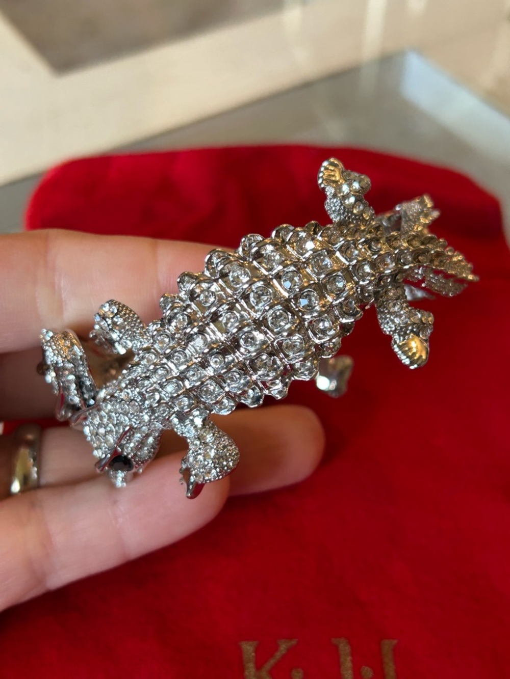 Kenneth Jay Lane Rhinestone Alligator Bracelet - Picture 5 of 7